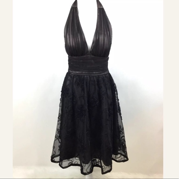 Adrianna Papell Dresses & Skirts - Adrianna Papell Sz 6 Dress Black Shimmer Halter